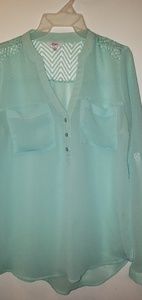 Candie's light  blue Blouse,  Size L